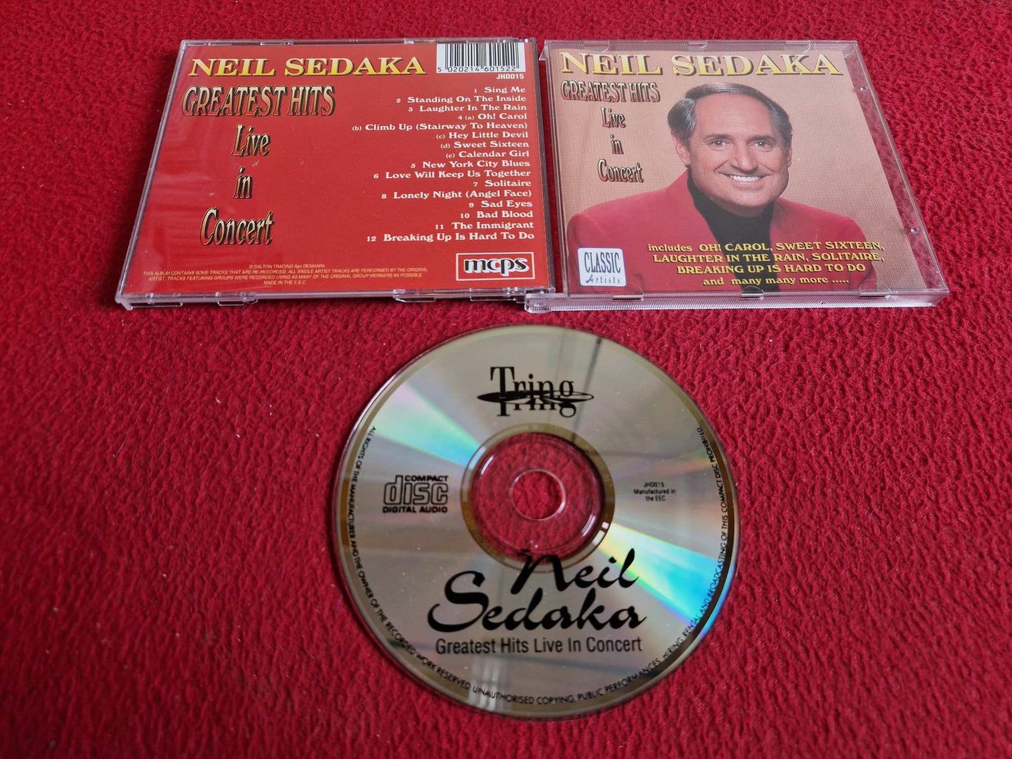 NEIL SEDAKA GREATEST HITS LIVE IN CONCERT CD