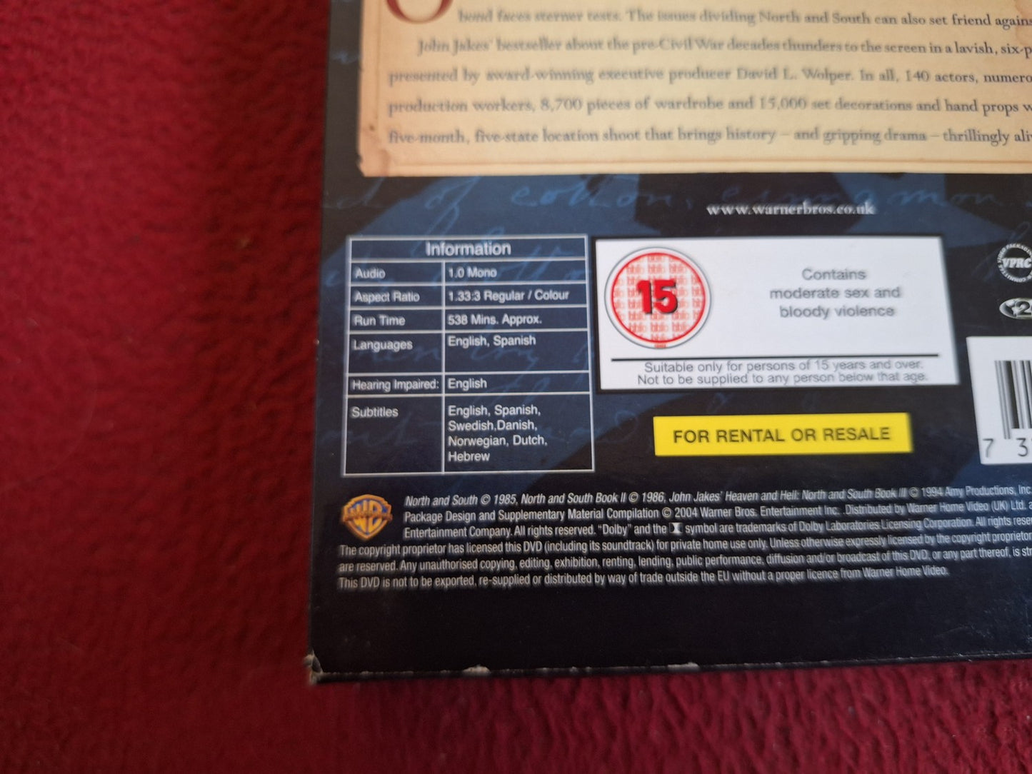NORTH AND SOUTH BOOK ONE BOX DVD