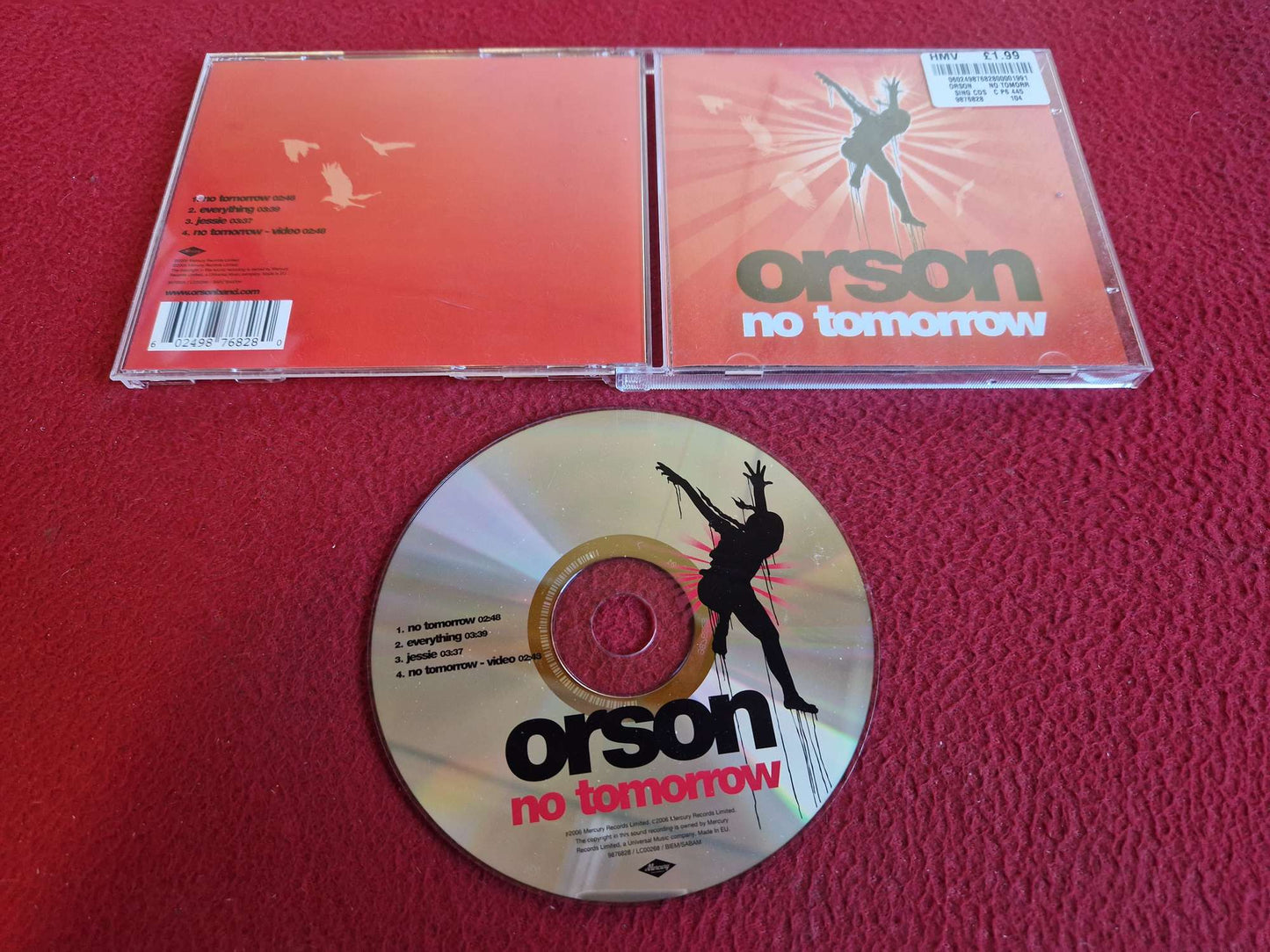 ORSON NO TOMORROW CD