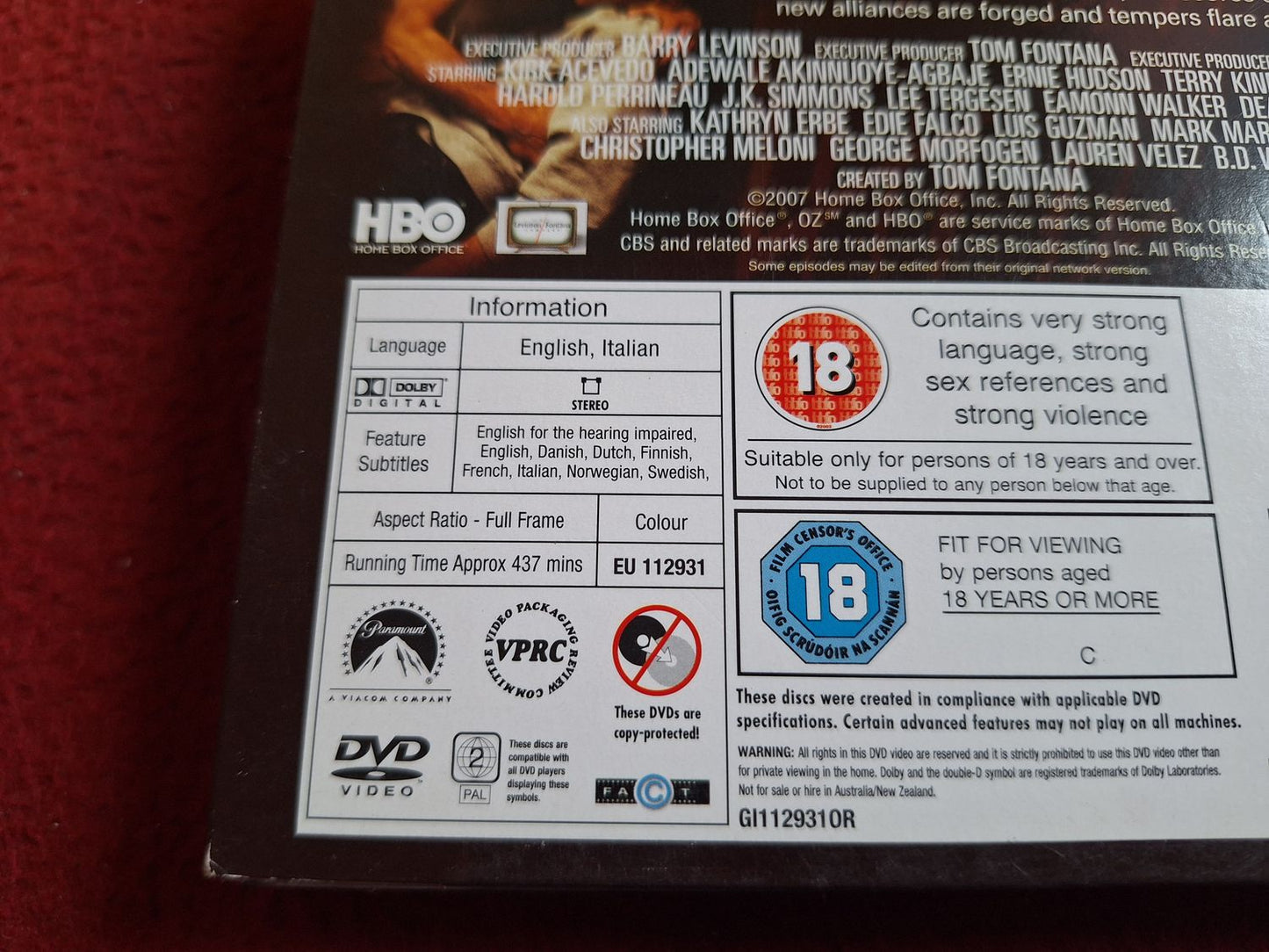 OZ SEASON 3 BOX DVD