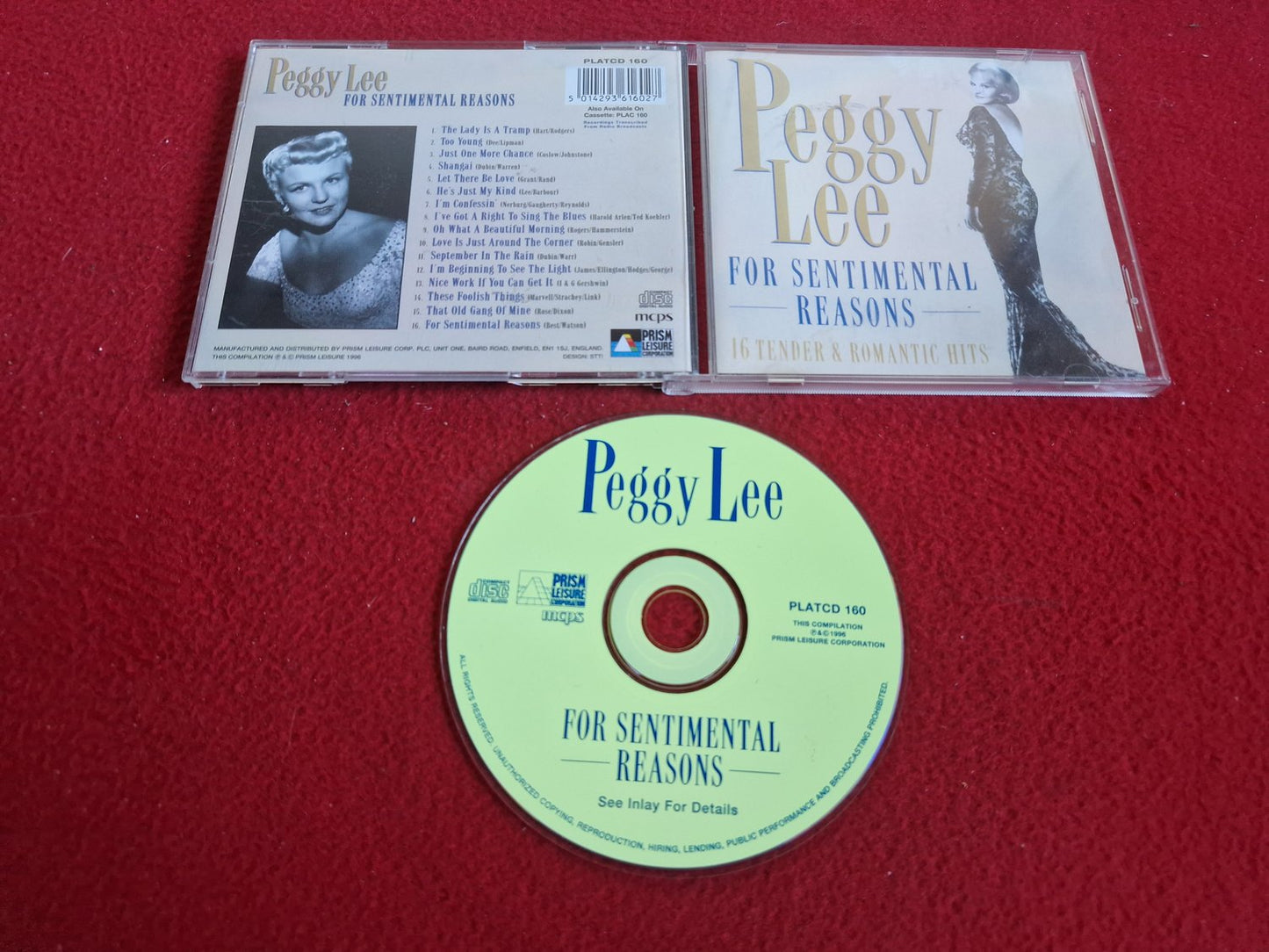 PEGGY LEE FOR SENTIMENTAL REASONS CD