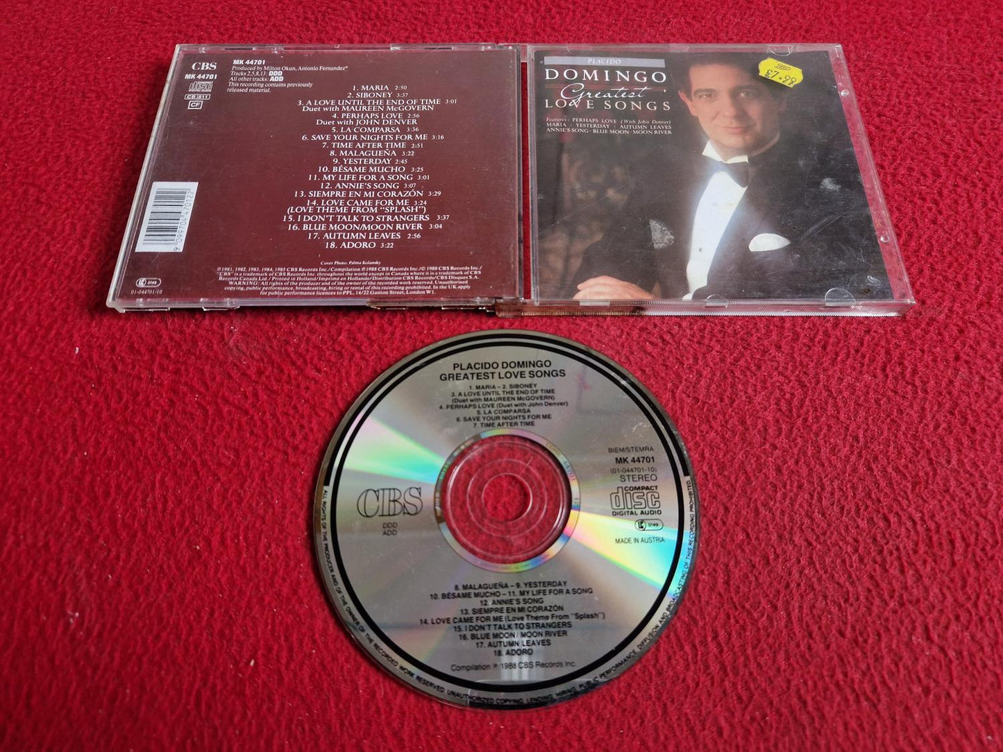 PLACIDO DOMINGO GREATEST LOVE SONGS CD