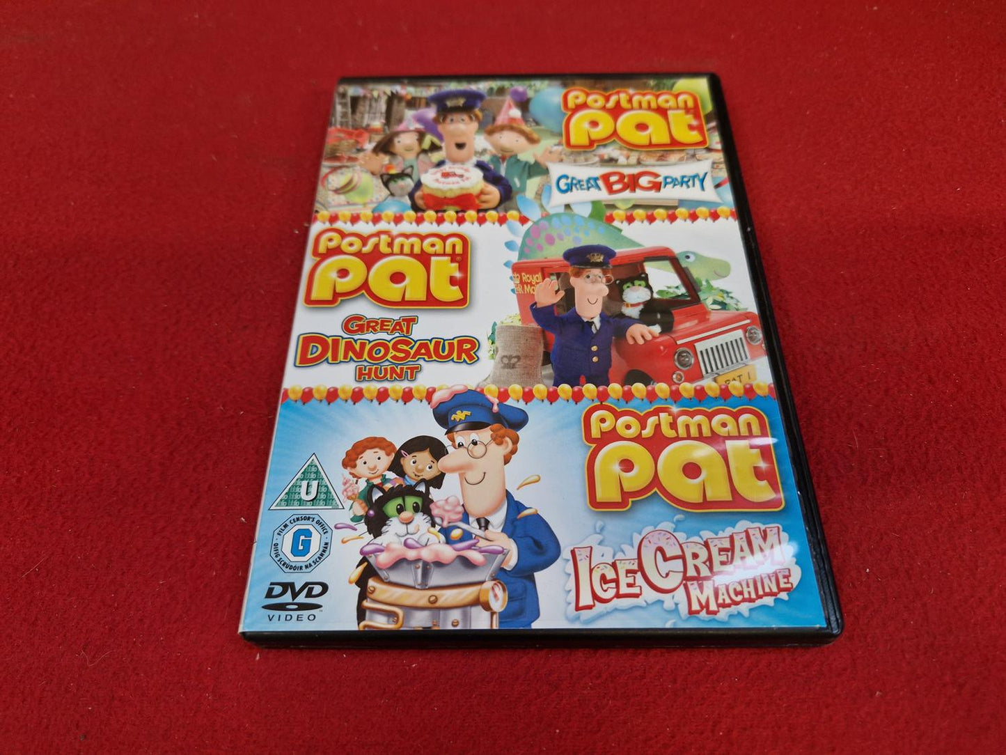 POSTMAN PAT GREAT BIG PARTY / GREAT DINOSAUR HUNT /ICECREAM MACHINE BOX till DVD
