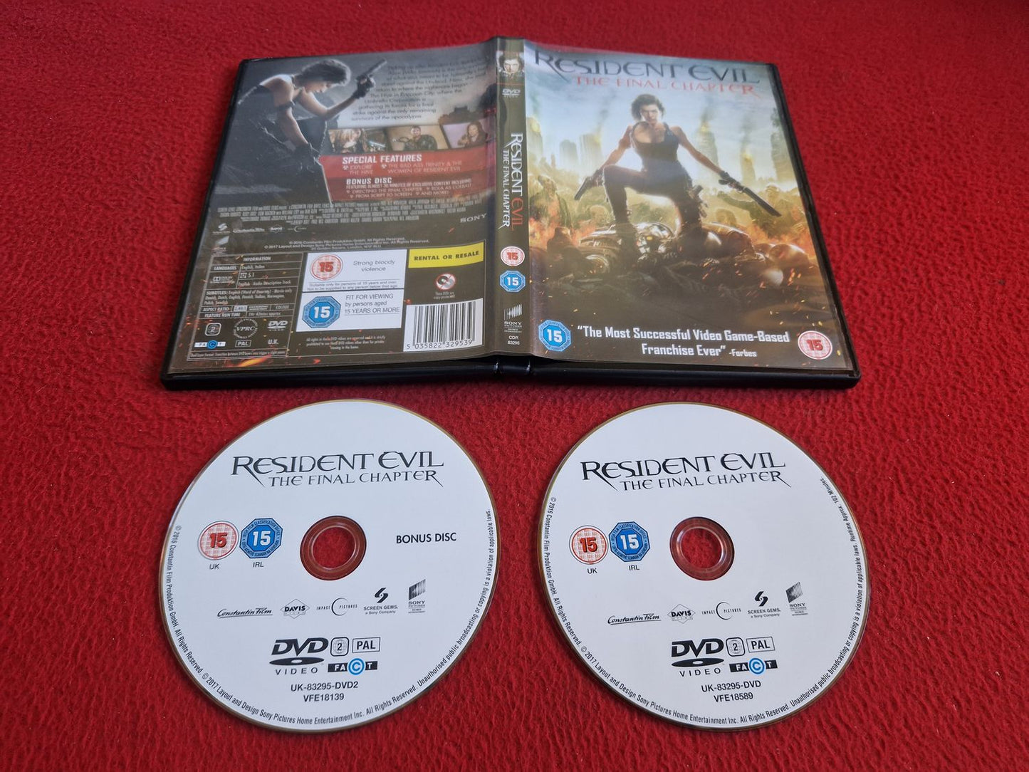 RESIDENT EVIL THE FINAL CHAPTER DVD