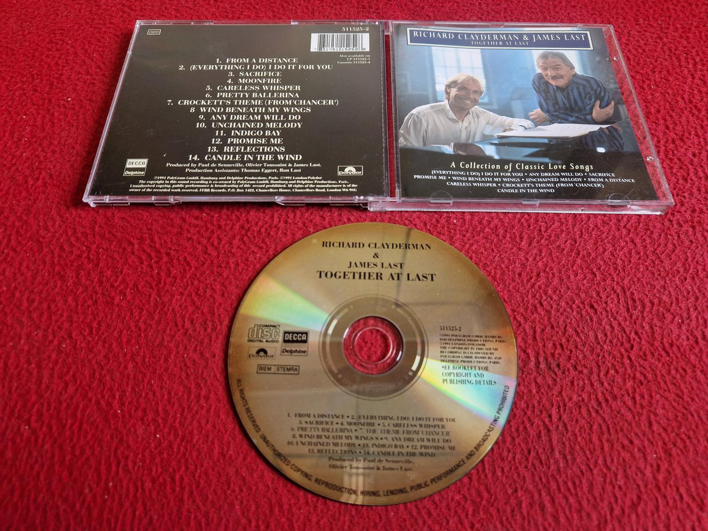 RICHARD CLAYDERMAN & JAMES LAST TOGETHER AT LAST CD