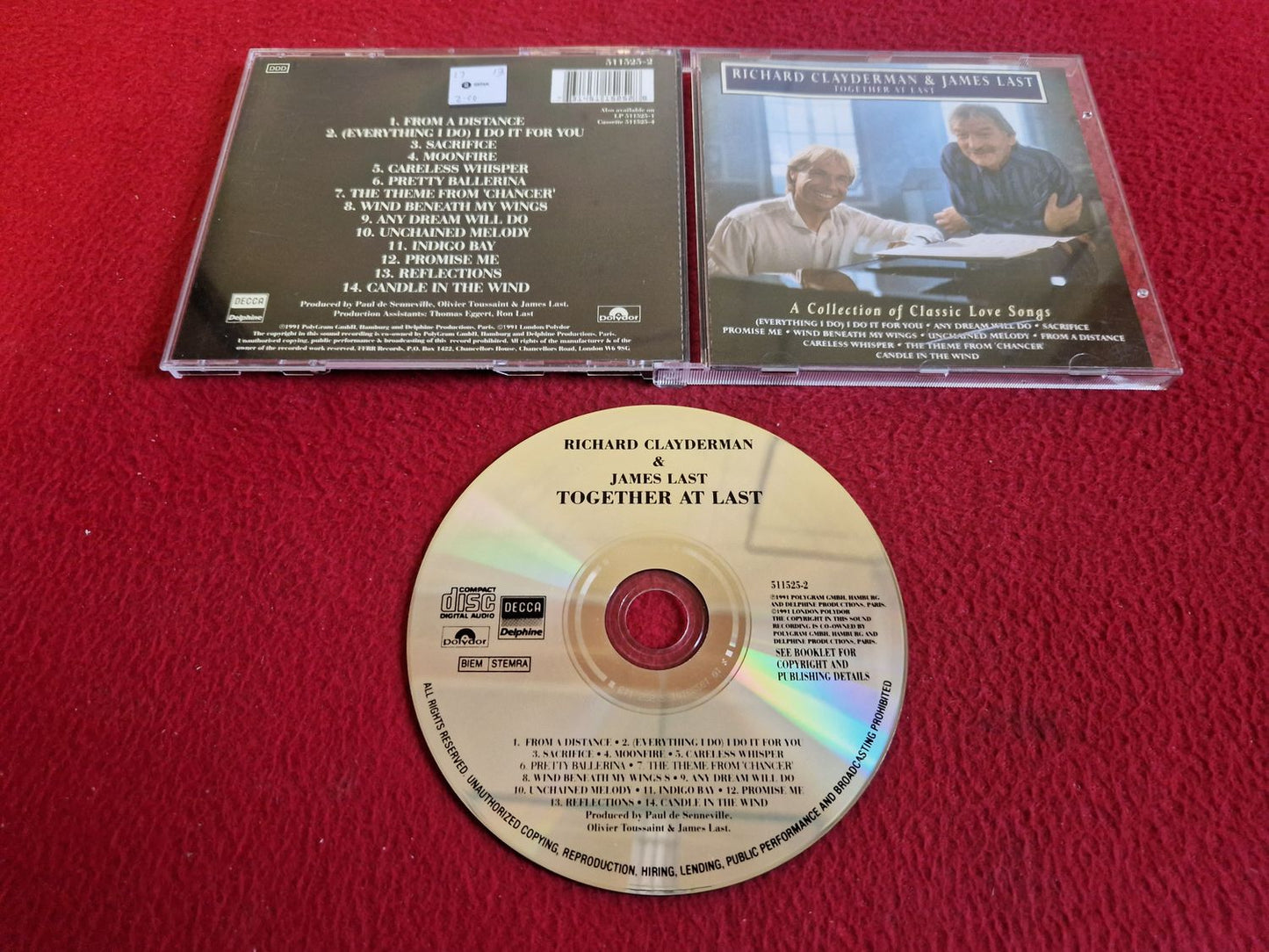 RICHARD CLAYDERMAN & JAMES LAST TOGETHER AT LAST CD