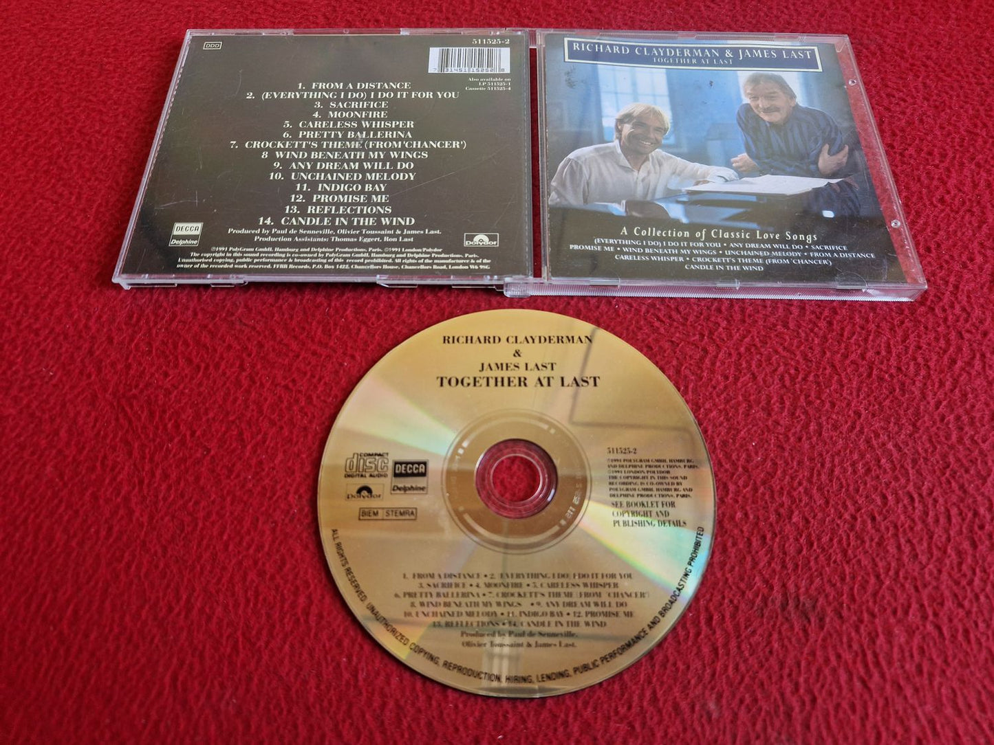 RICHARD CLAYDERMAN & JAMES LAST TOGETHER AT LAST CD