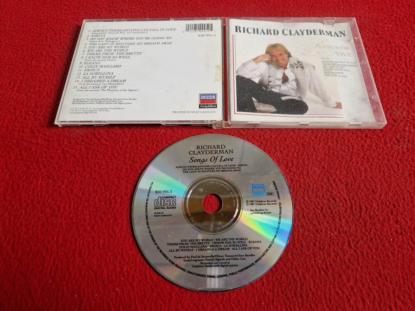 RICHARD CLAYDERMAN SONGS OF LOVE CD