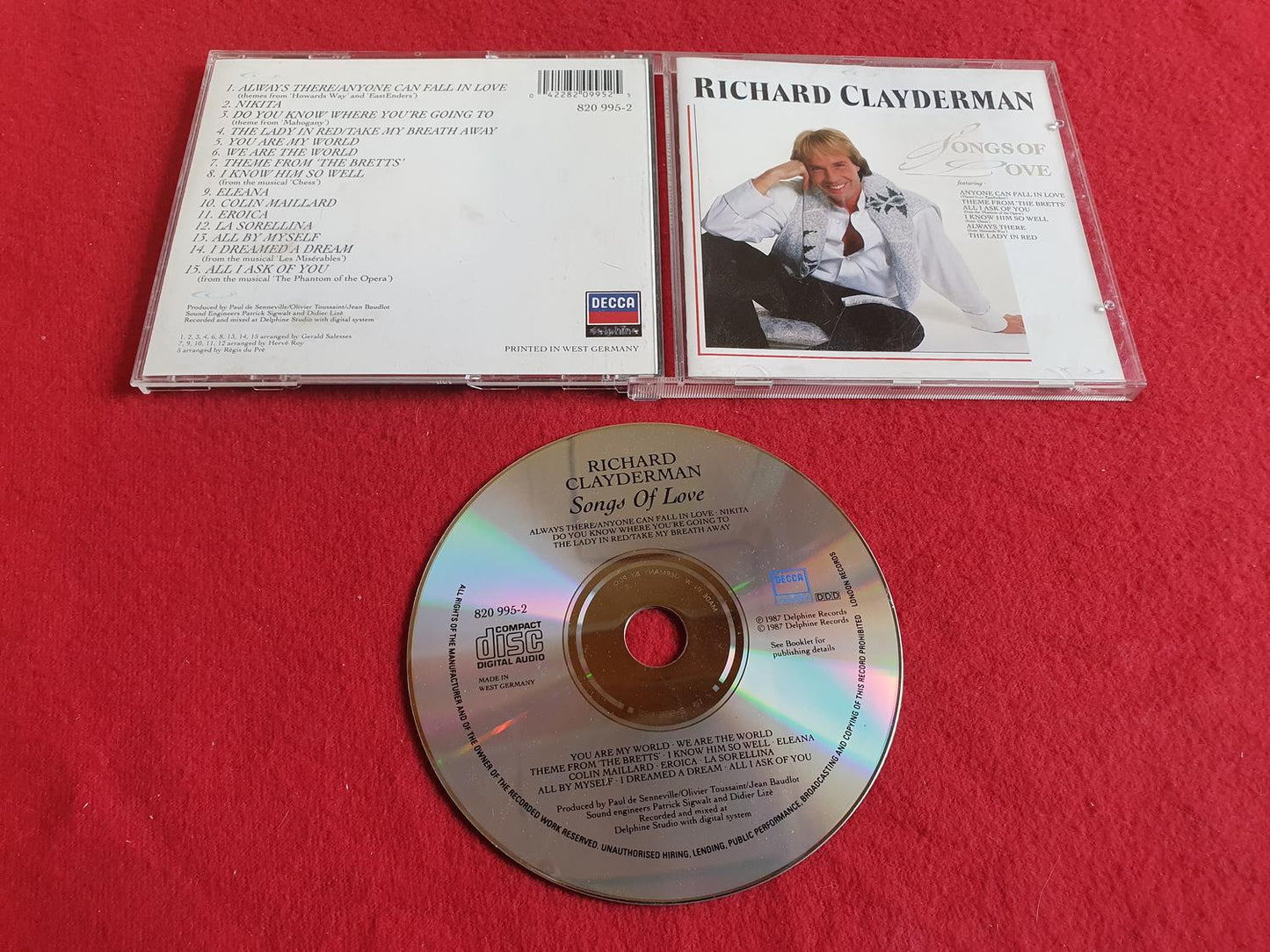 RICHARD CLAYDERMAN SONGS OF LOVE till CD