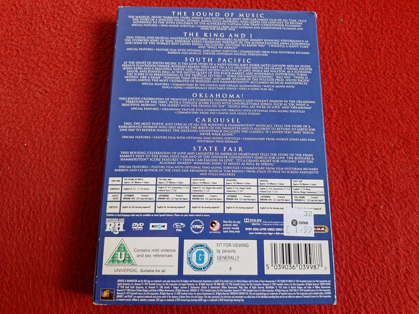 RIDGERS & HAMMERSTEIN STATE FAIR / CAROUSEL mfl [ENGELSK TEXT] BOX DVD