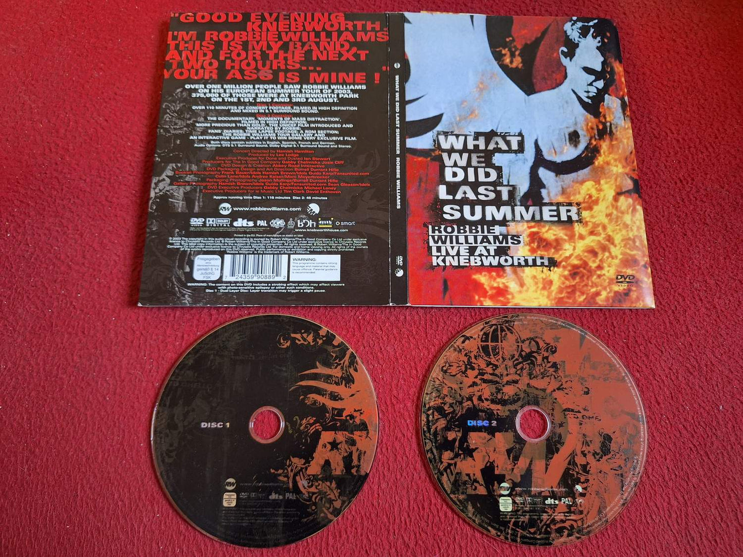 ROBBIE WILLIAMS WHAT WE DID LAST SUMMER LIVE AT KNEBWORTH DVD