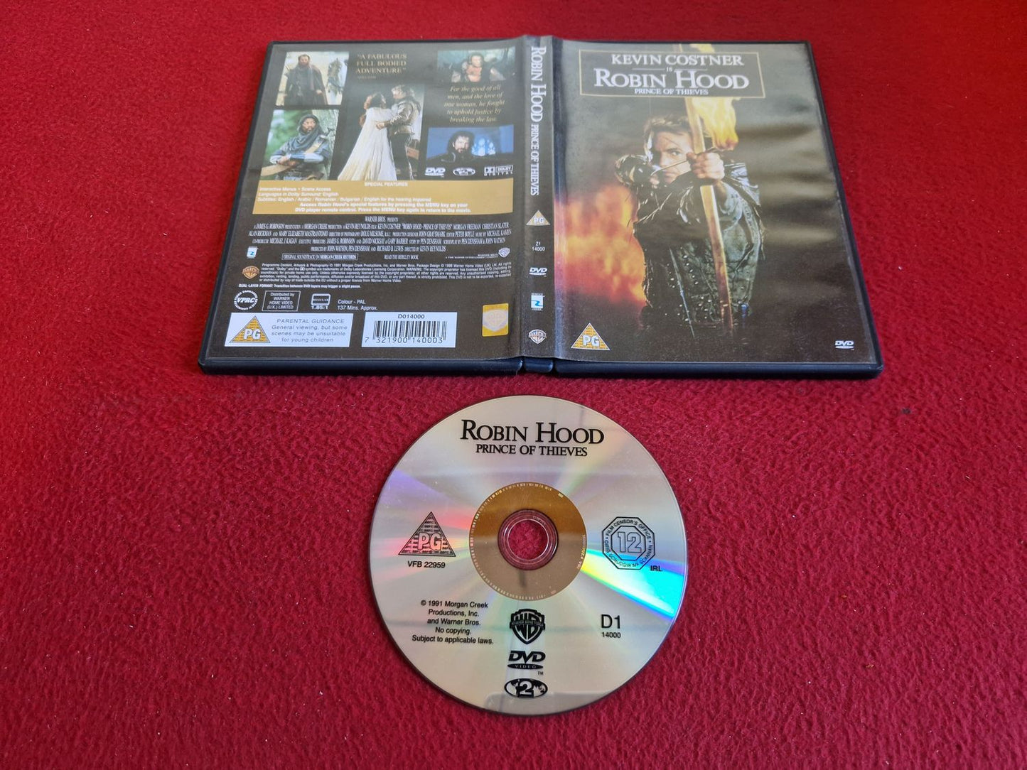 ROBIN HOOD PRINCE OF THIEVES DVD