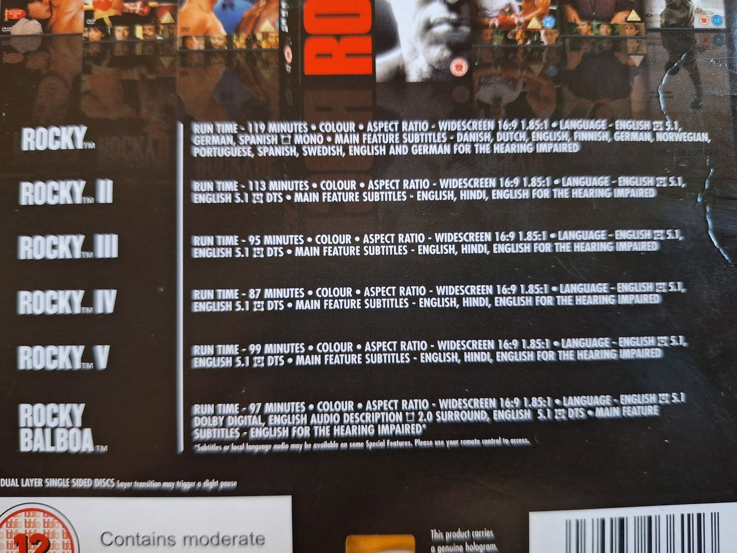 ROCKY THE COMPLETE SAGA BOX DVD