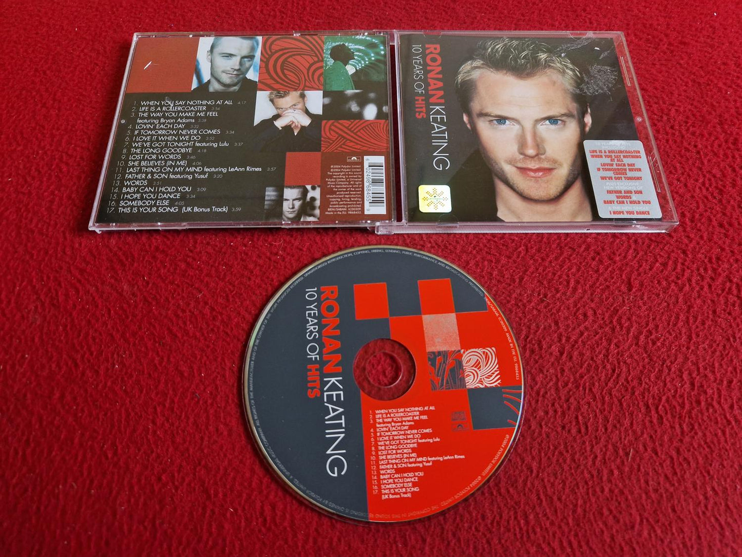 RONAN KEATING 10 YEARS OF HITS CD
