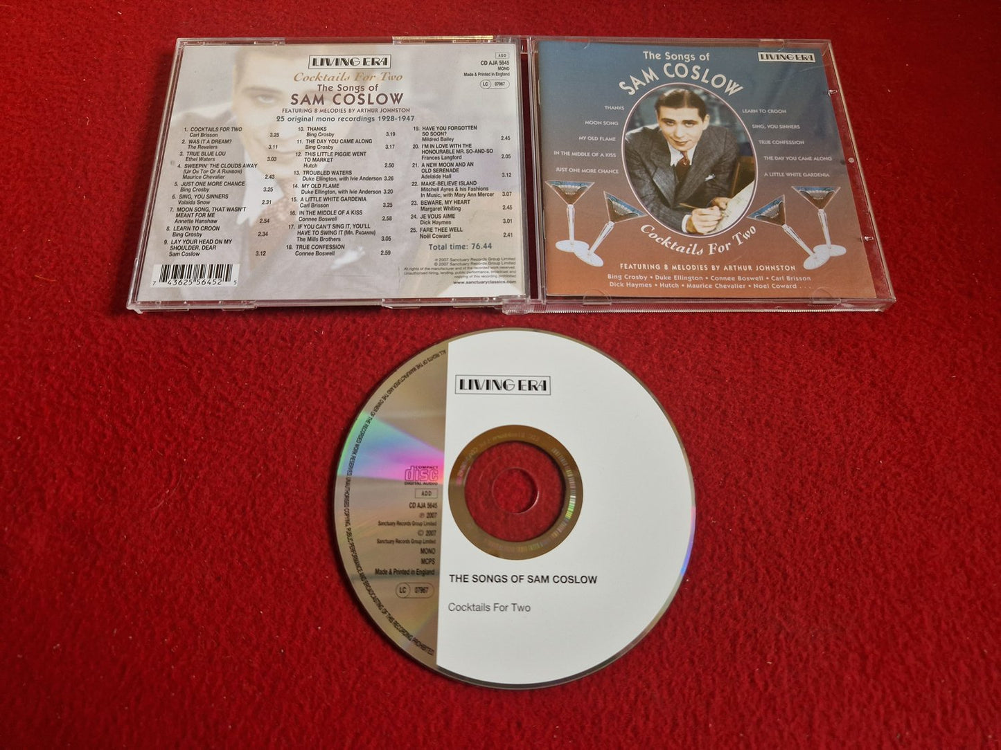 SAM COSLOW COCKTAILS FOR TWO - THE SONGS OF till CD