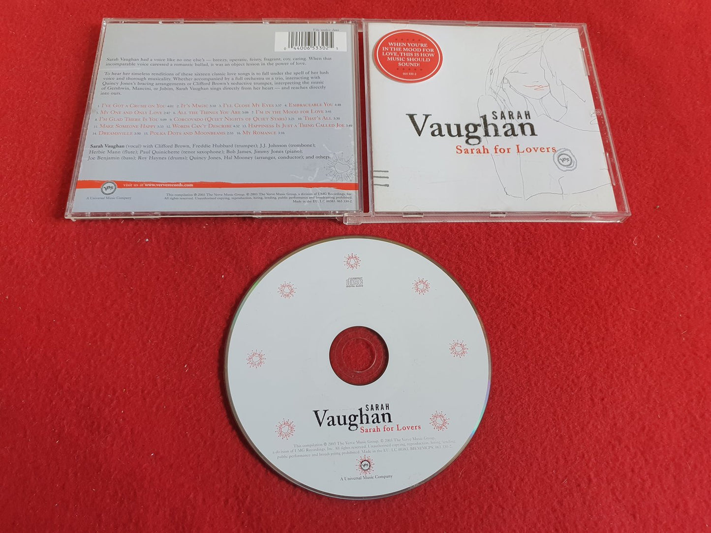 SARAH VAUGHAN SARAH FOR LOVERS till CD