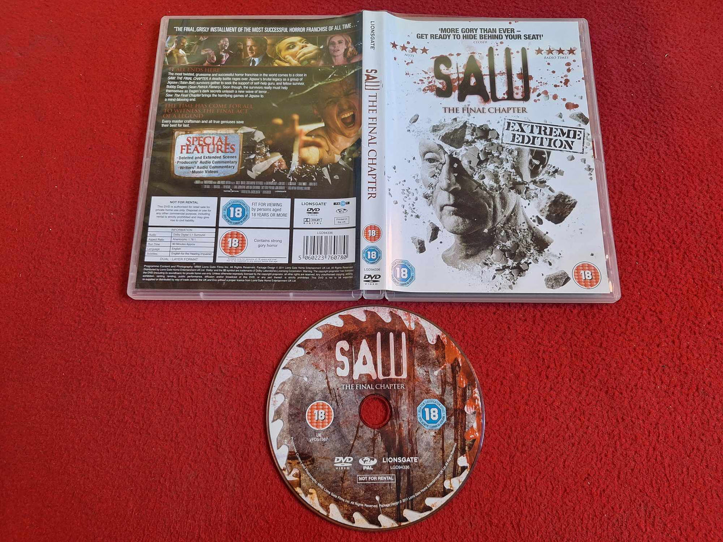 SAW THE FINAL CHAPTER DVD