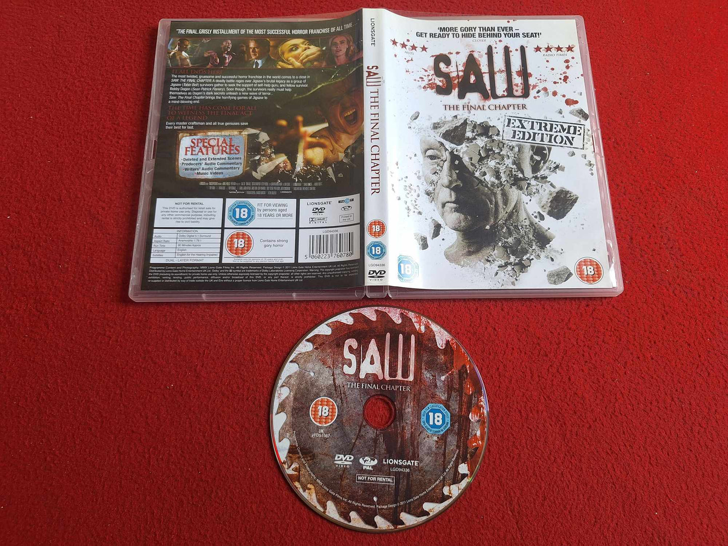SAW THE FINAL CHAPTER DVD