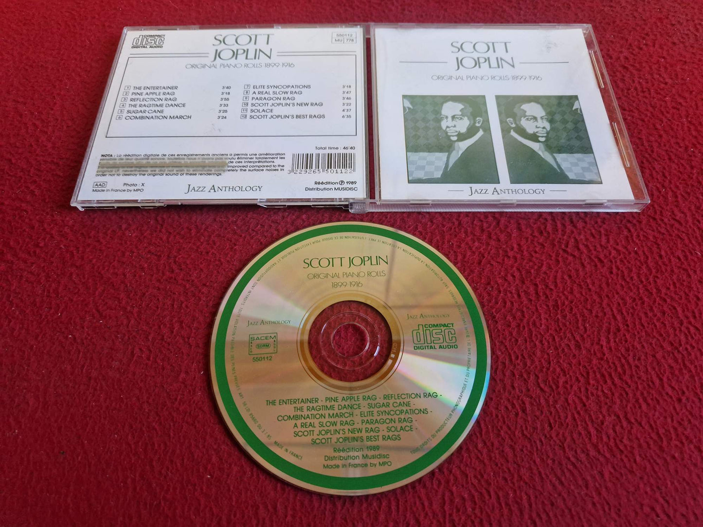 SCOTT JOPLIN ORIGINAL PIANO ROLLS 1899 - 1916 CD