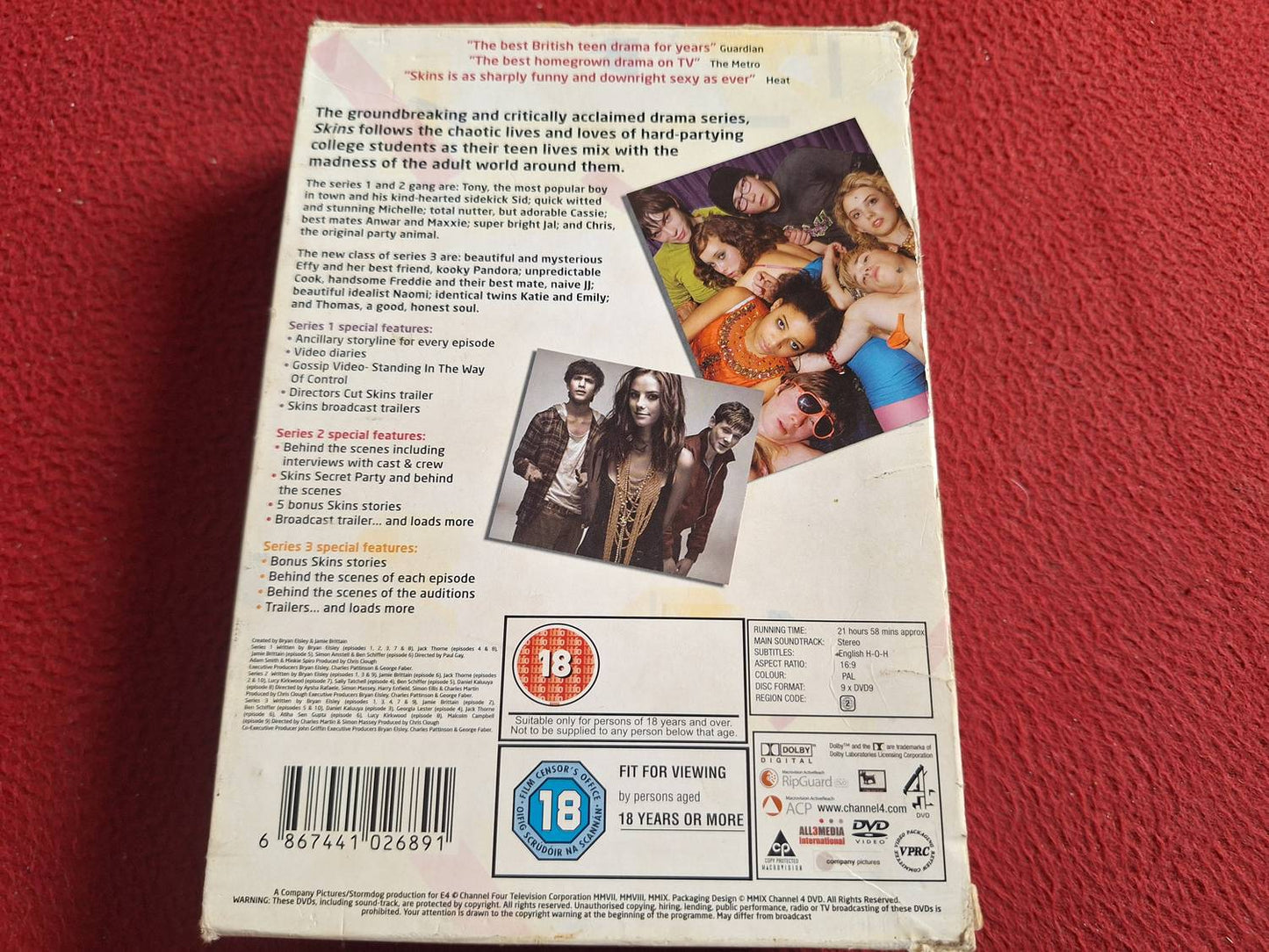 SKINS SERIES 1 - 3 [ ENGELSK TEXT ] BOX DVD