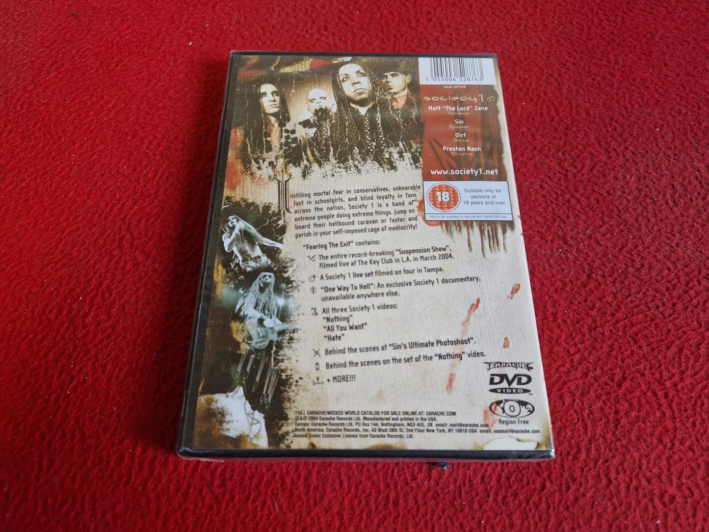SOCIETY 1 FEARING THE EXIT [ USA-UTGÅVA / REGIONFRI ] [ OÖPPNAD ] DVD
