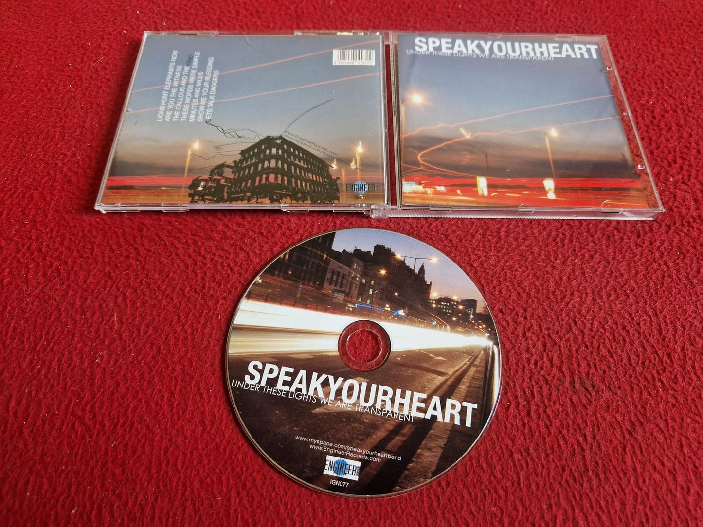 SPEAKYOURHEART UNDER THESE LIGHTS WE ARE TRANSPARENT CD