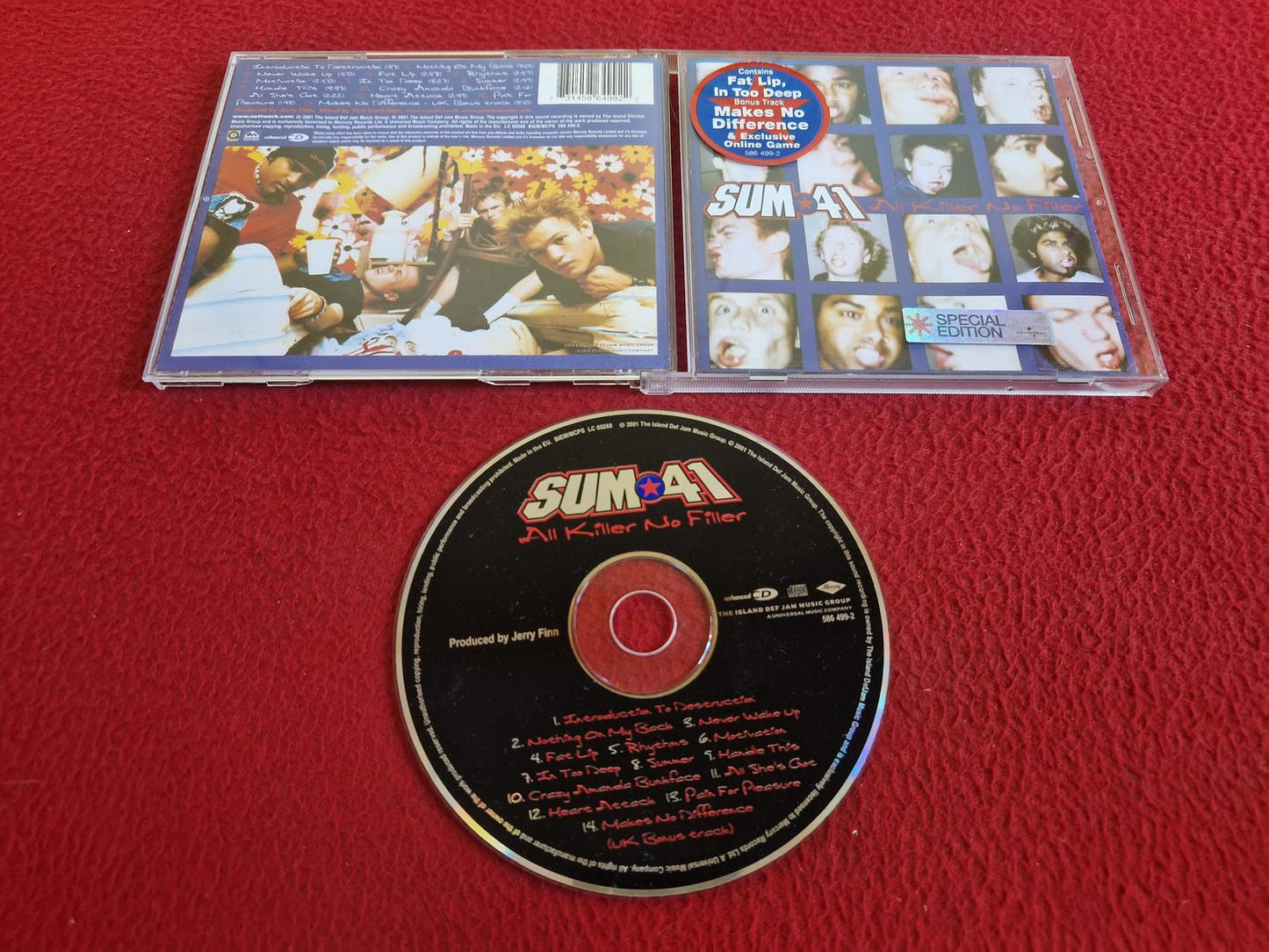 SUM 41 ALL KILLER NO FILLER CD
