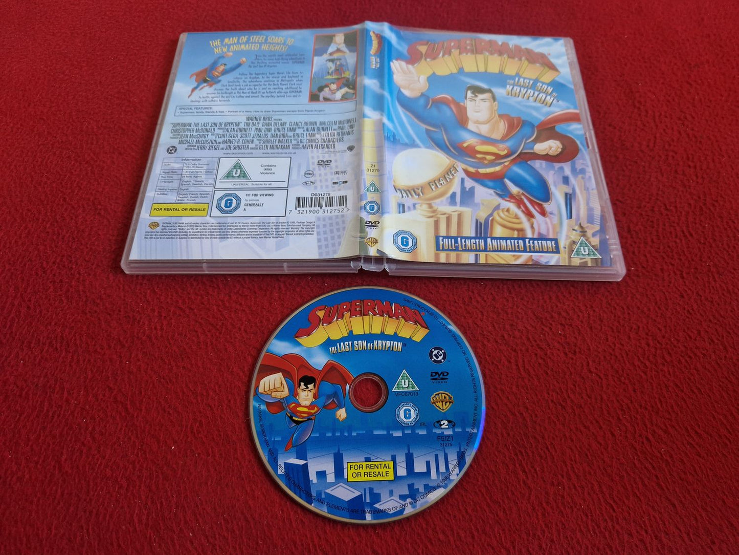 SUPERMAN THE LAST SON OF KRYPTON DVD