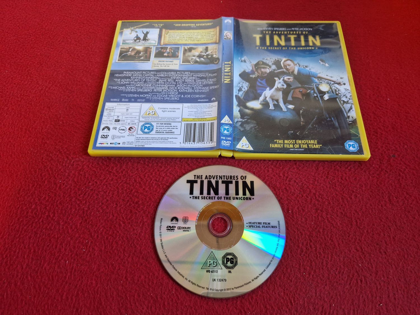 THE ADVENTURES OF TINTIN-SECRET OF THE UNICORN DVD