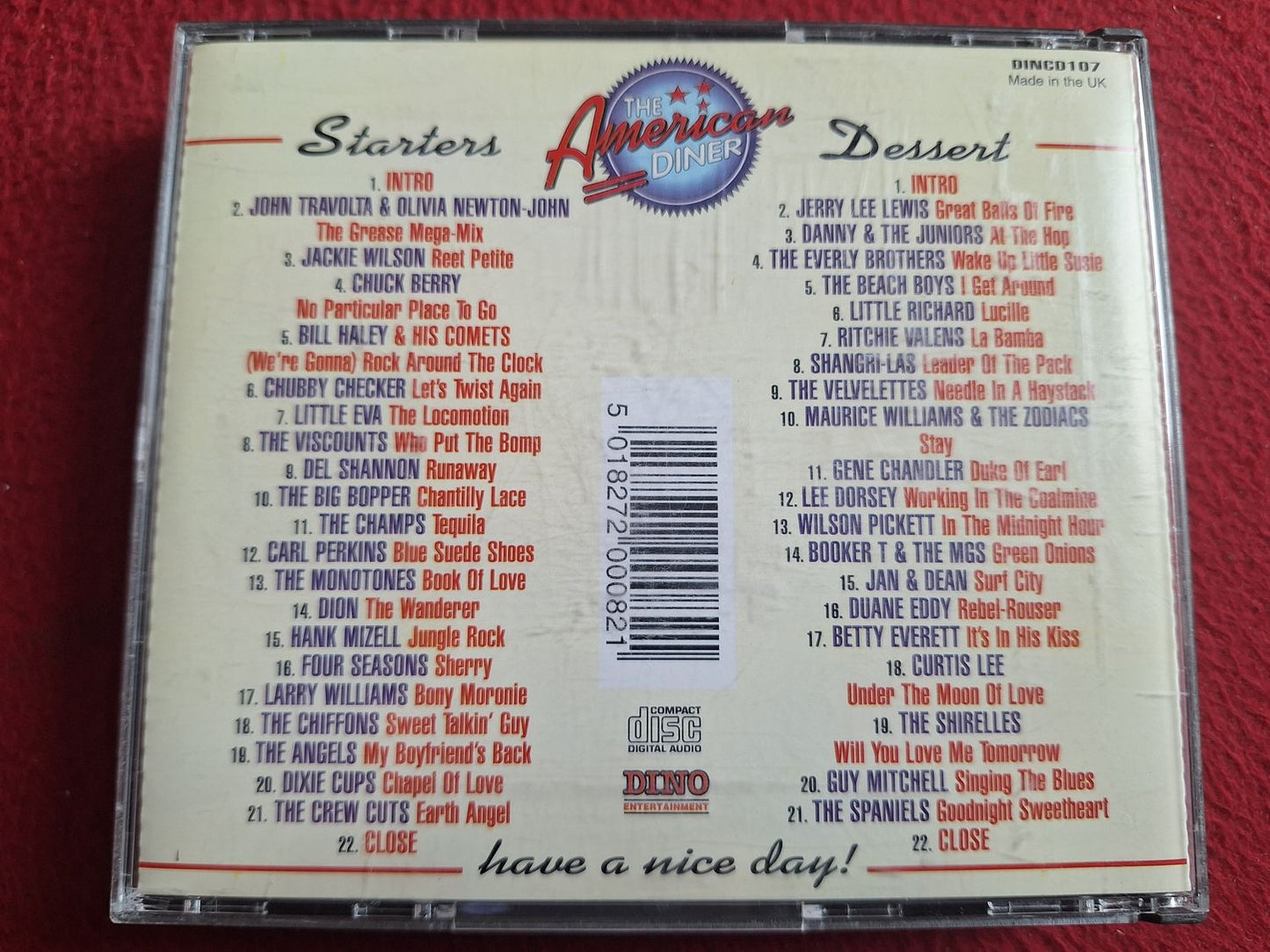 THE AMERICAN DINER - CHUCK BERRY / LITTLE EVA / THE CHAMPS / DION mfl CD BOX