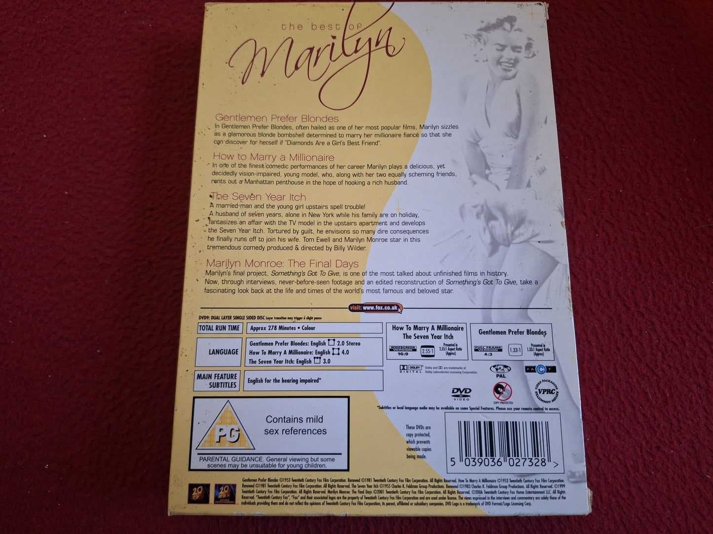 THE BEST OF MARILYN MONROE - GENTLEMEN PREFER BLONDES mfl BOX DVD