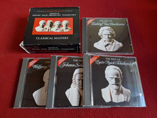 THE BEST OF MOZART / BACH / BEETHOVEN / TCHAIKOVSKY - CLASSICAL MASTERS CD BOX