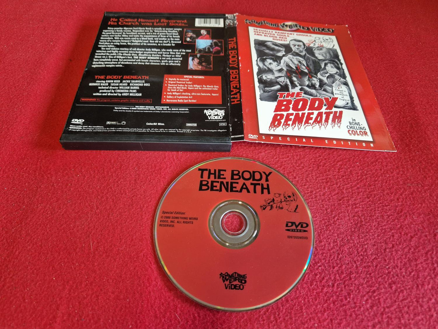 THE BODY BENEATH [ DIRECTOR ANDY MILLIGAN ] till DVD