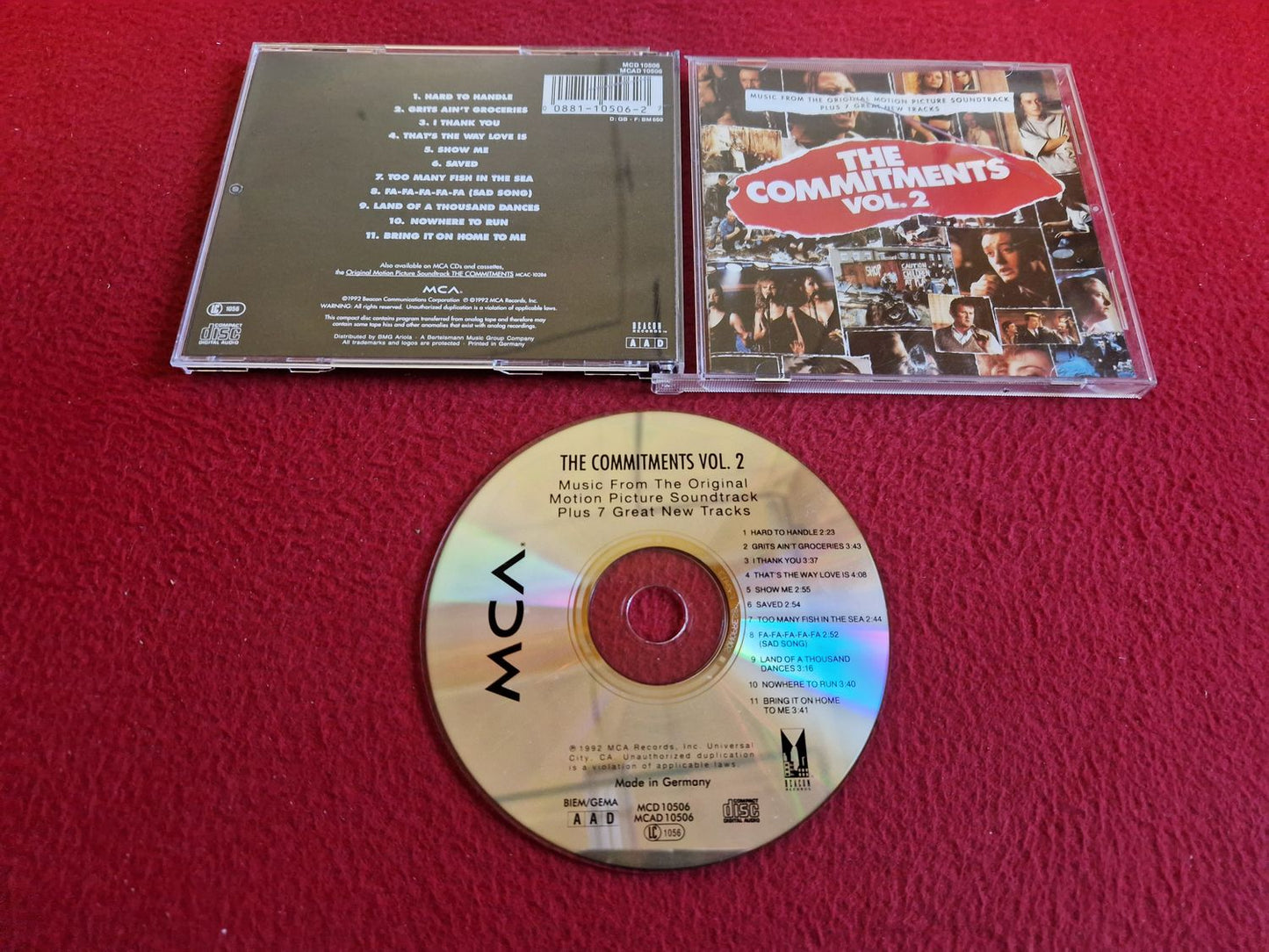THE COMMITMENTS VOL. 2 MUSIC FROM THE ORIGINAL MOTION PICTURE SOUNDTRACK CD