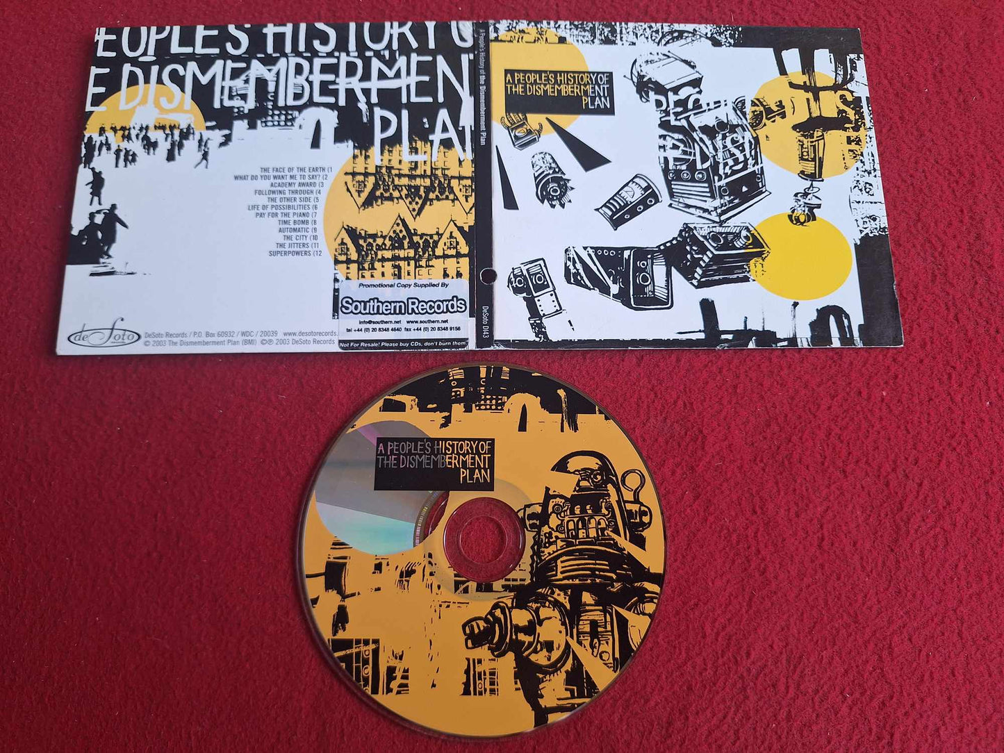 THE DISMEMBERMENT PLAN A PEOPLE'S HISTORY OF THE DISMEMBERMENT PLAN PROMO CD