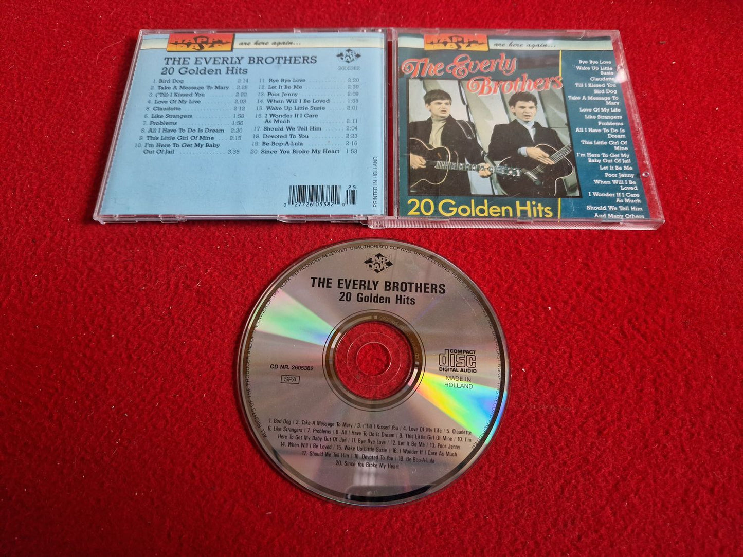 THE EVERLY BROTHERS 20 GOLDEN HITS CD