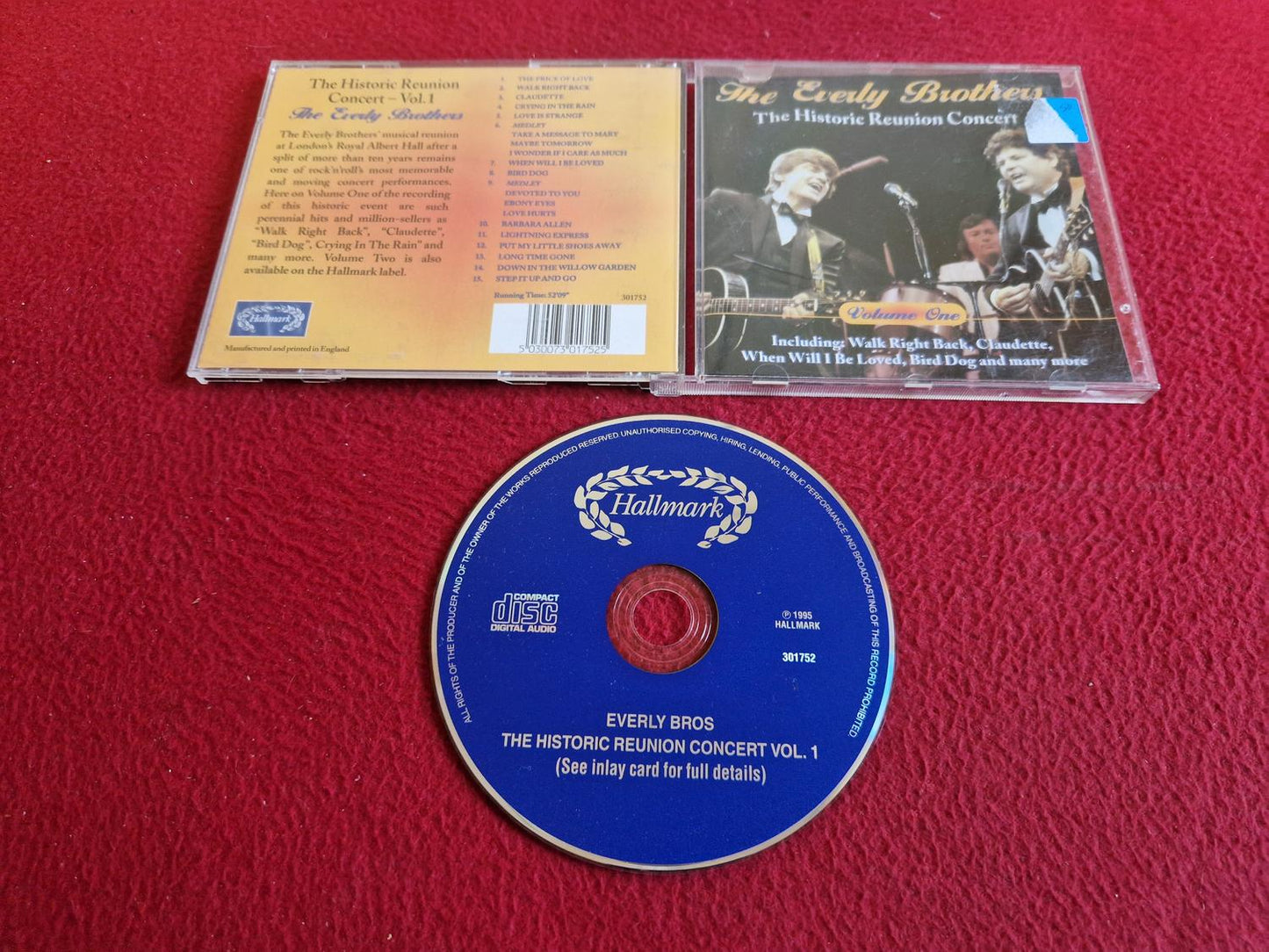 THE EVERLY BROTHERS THE HISTORIC REUNION CONCERT VOLUME 1 CD