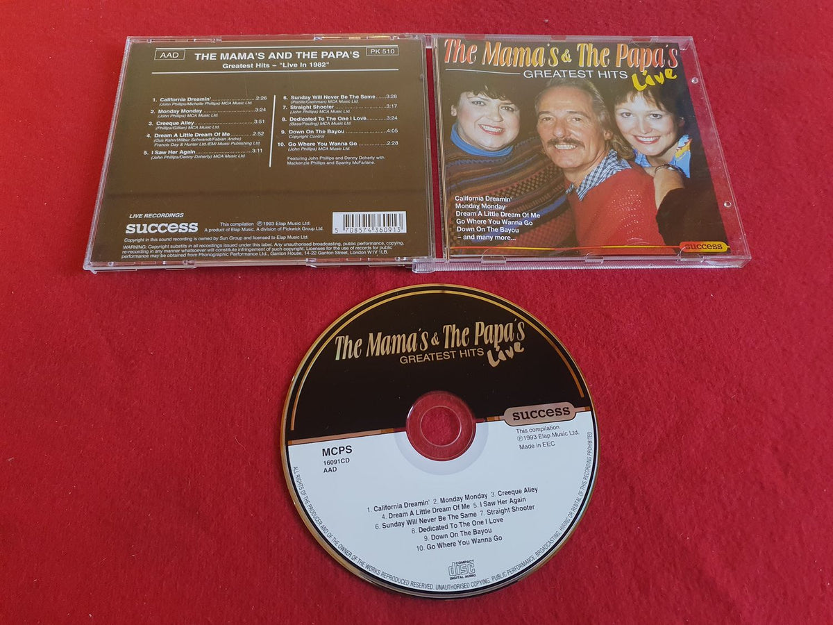 THE MAMAS & THE PAPAS GREATEST HITS LIVE till CD