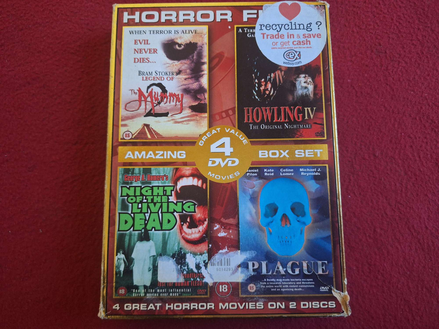 THE MUMMY 2 / HOWLING IV / NIGHT OF THE LIVING DEAD / PLAGUE BOX DVD