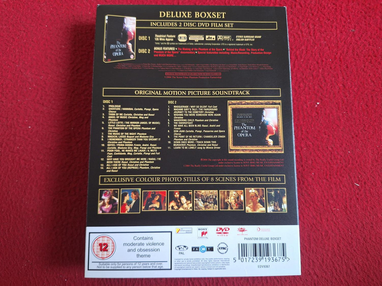 THE PHANTOM OF THE OPERA BOX DVD