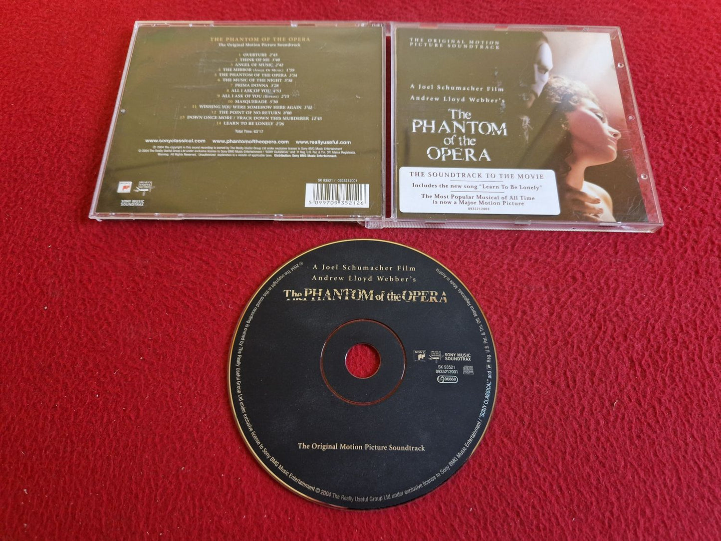 THE PHANTOM OF THE OPERA THE ORIGINAL MOTION PICTURE SOUNDTRACK CD