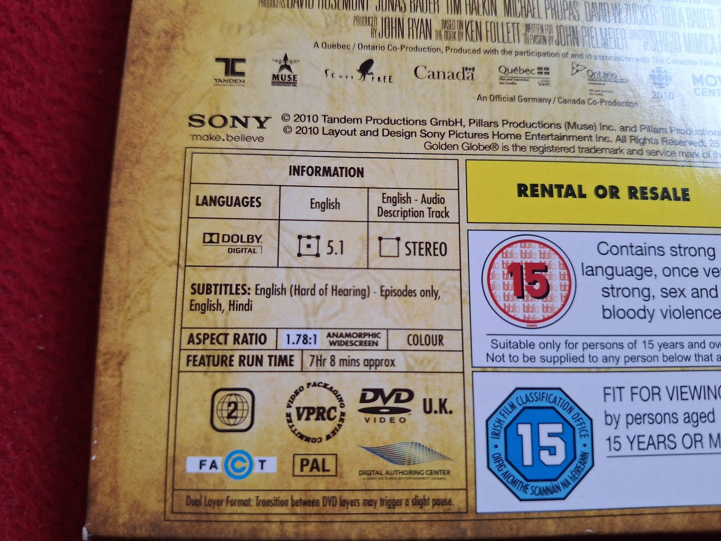 THE PILLARS OF THE EARTH BOX DVD