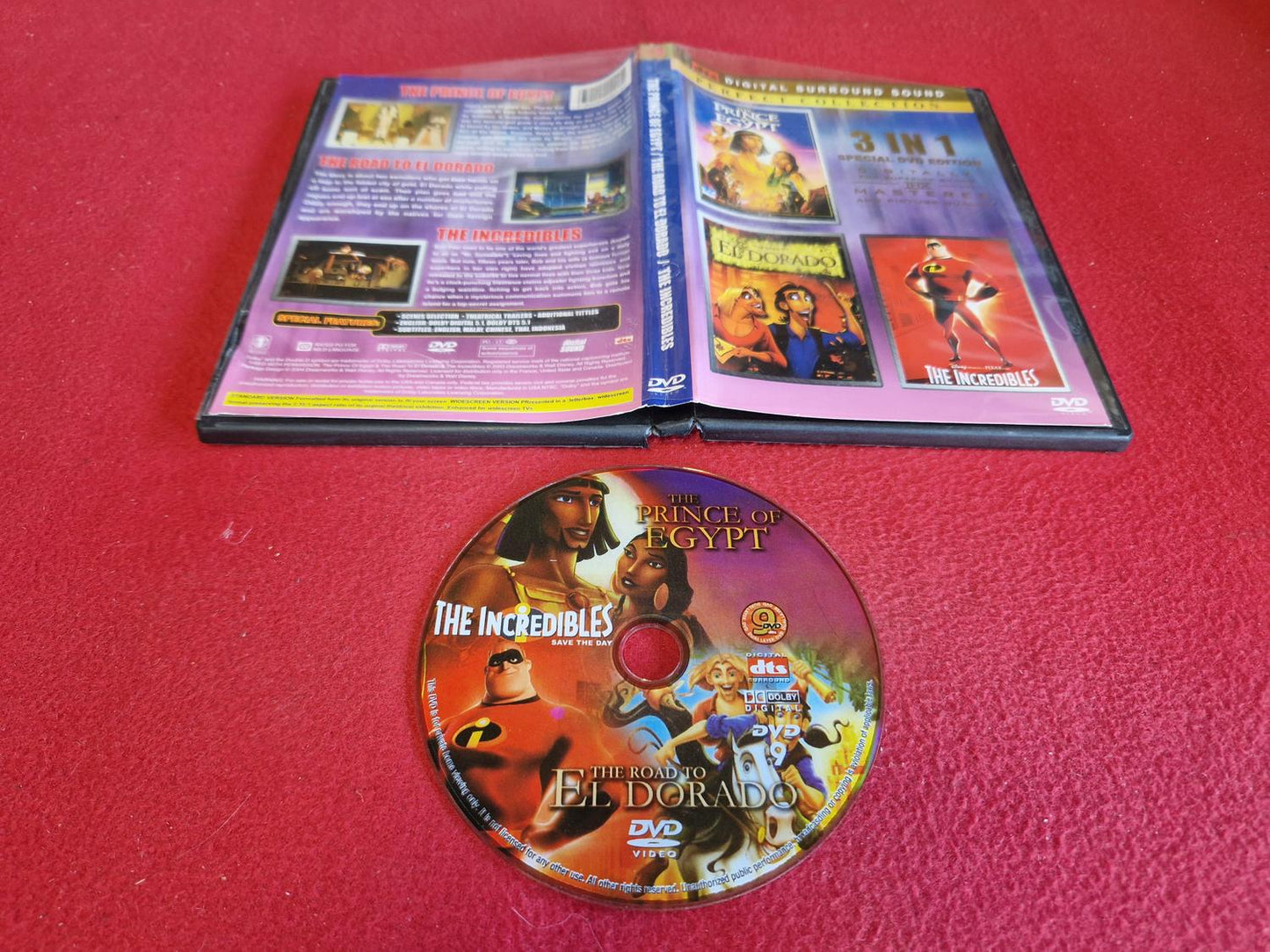 THE PRINCE OF EGYPT / THE ROAD TO EL DORADO / THE INCREDIBLES till DVD