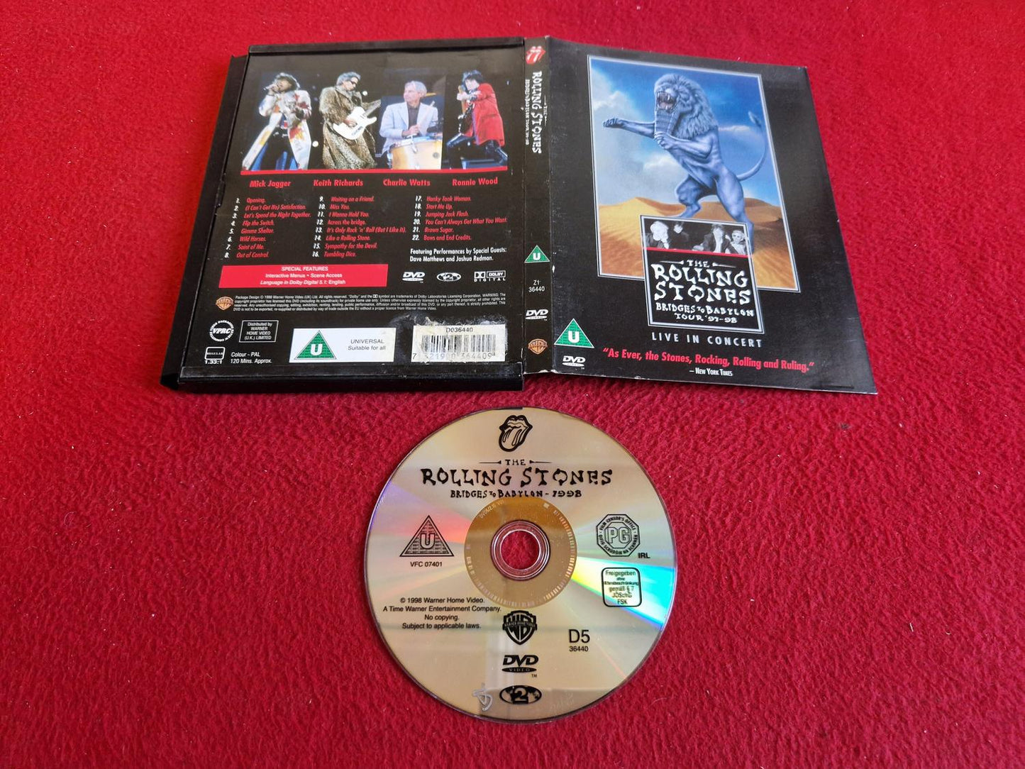 THE ROLLING STONES BRIDGES TO BABYLON TOUR 97 - 98 DVD