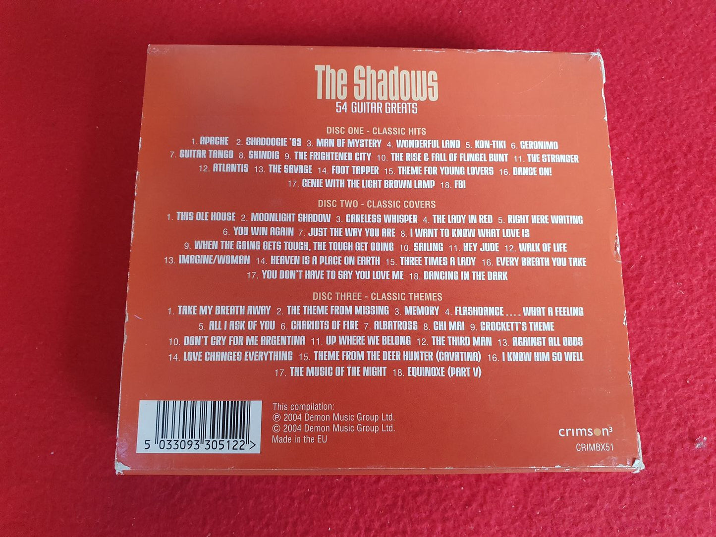 THE SHADOWS 54 GUITAR GREATS BOX till CD