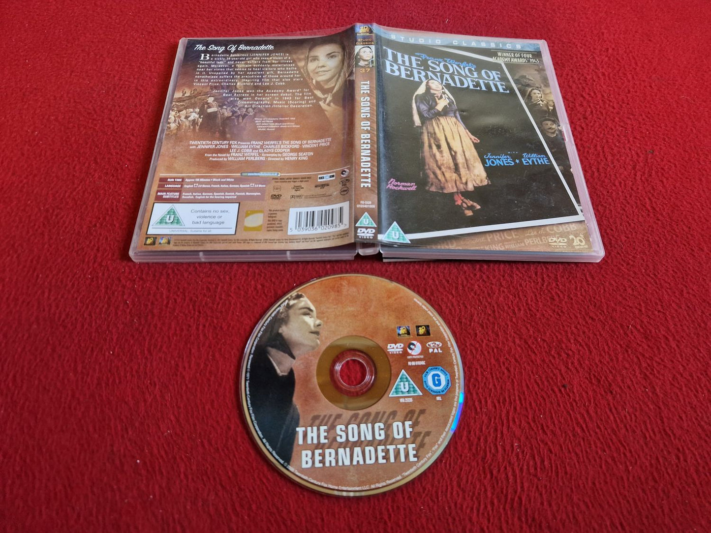 THE SONG OF BERNADETTE DVD
