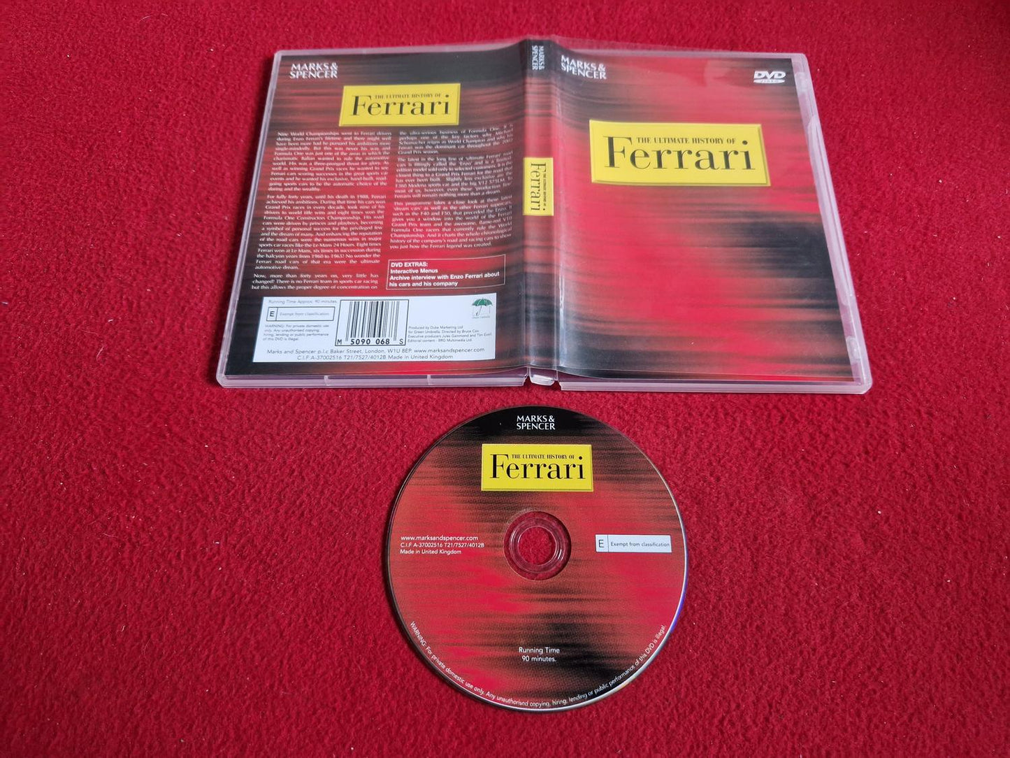 THE ULTIMATE HISTORY OF FERRARI DVD