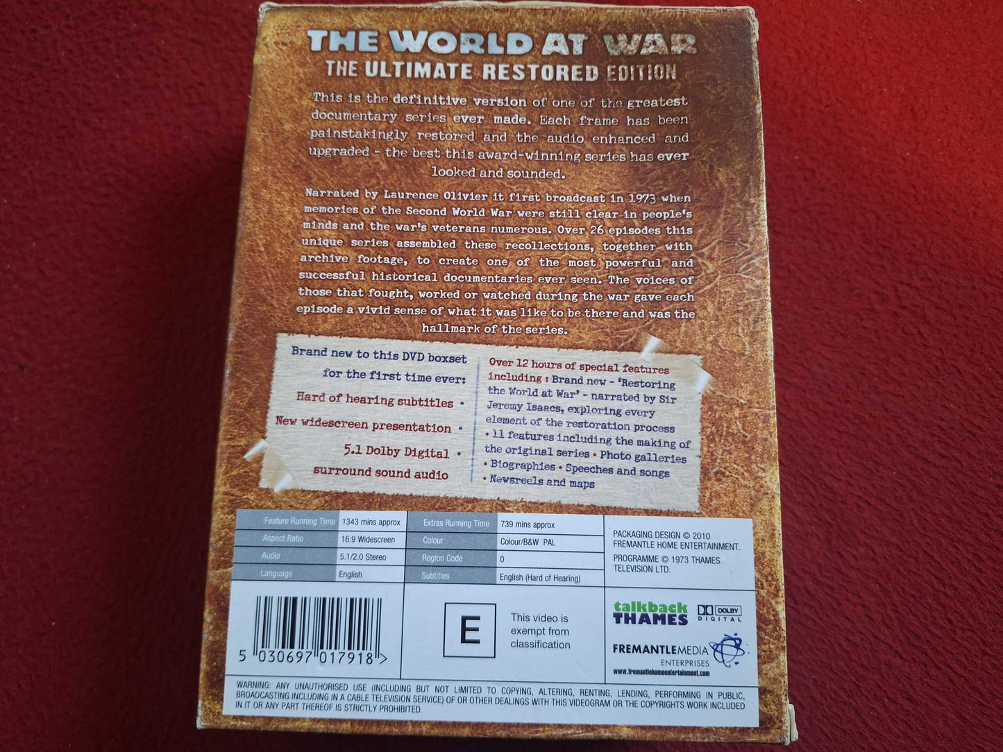 THE WORLD AT WAR THE ULTIMATE RESTORED EDITION BOX DVD