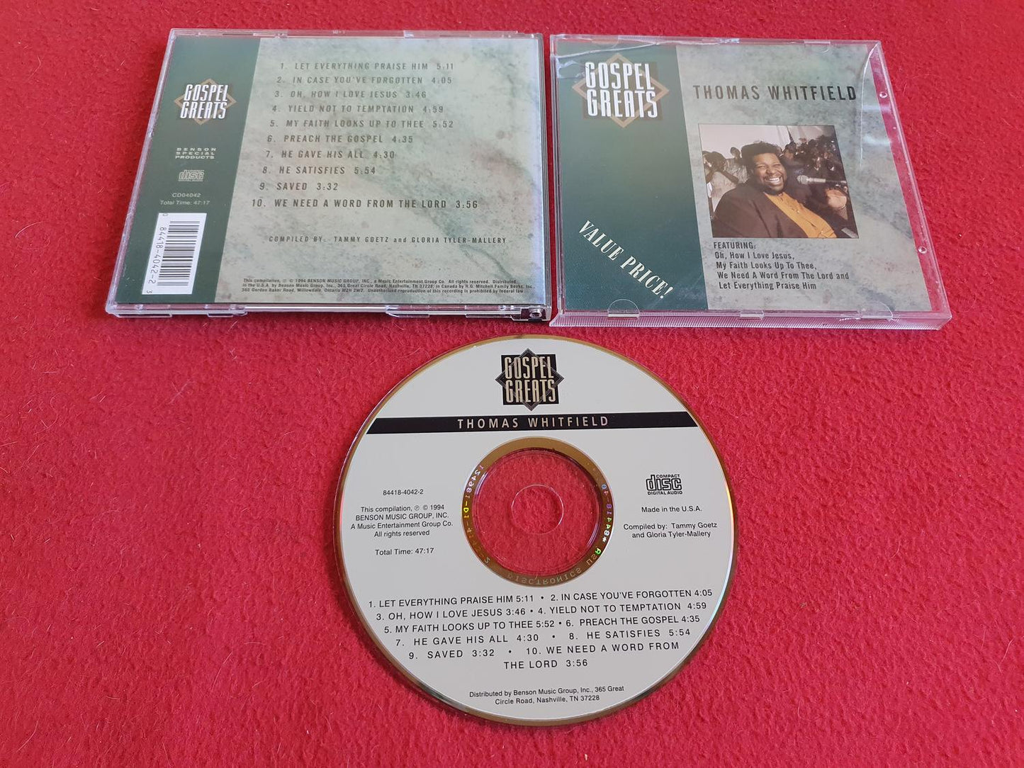 THOMAS WHITFIELD [ GOSPEL GREATS ] till CD