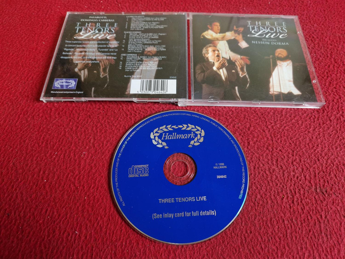 THREE TENORS LIVE - INCLUDES NESSUN DORMA CD